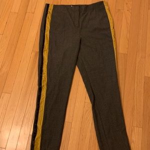 Trousers with velvet stripes